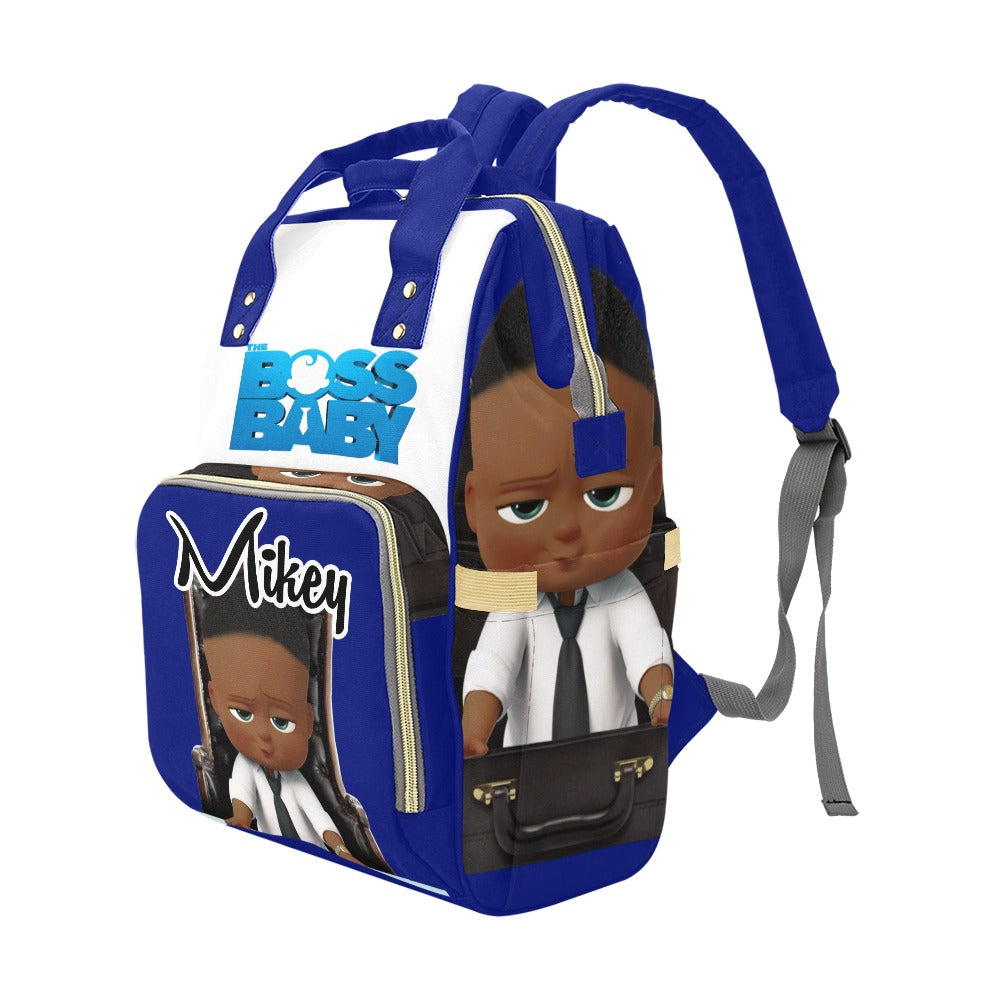 Who's the Boss Blue Diaper Baby Bag Backpack