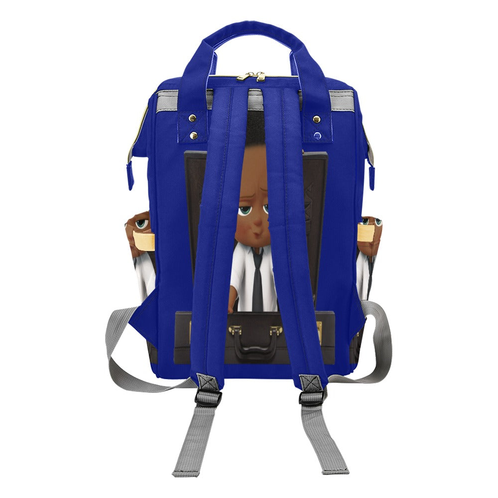 Who's the Boss Blue Diaper Baby Bag Backpack