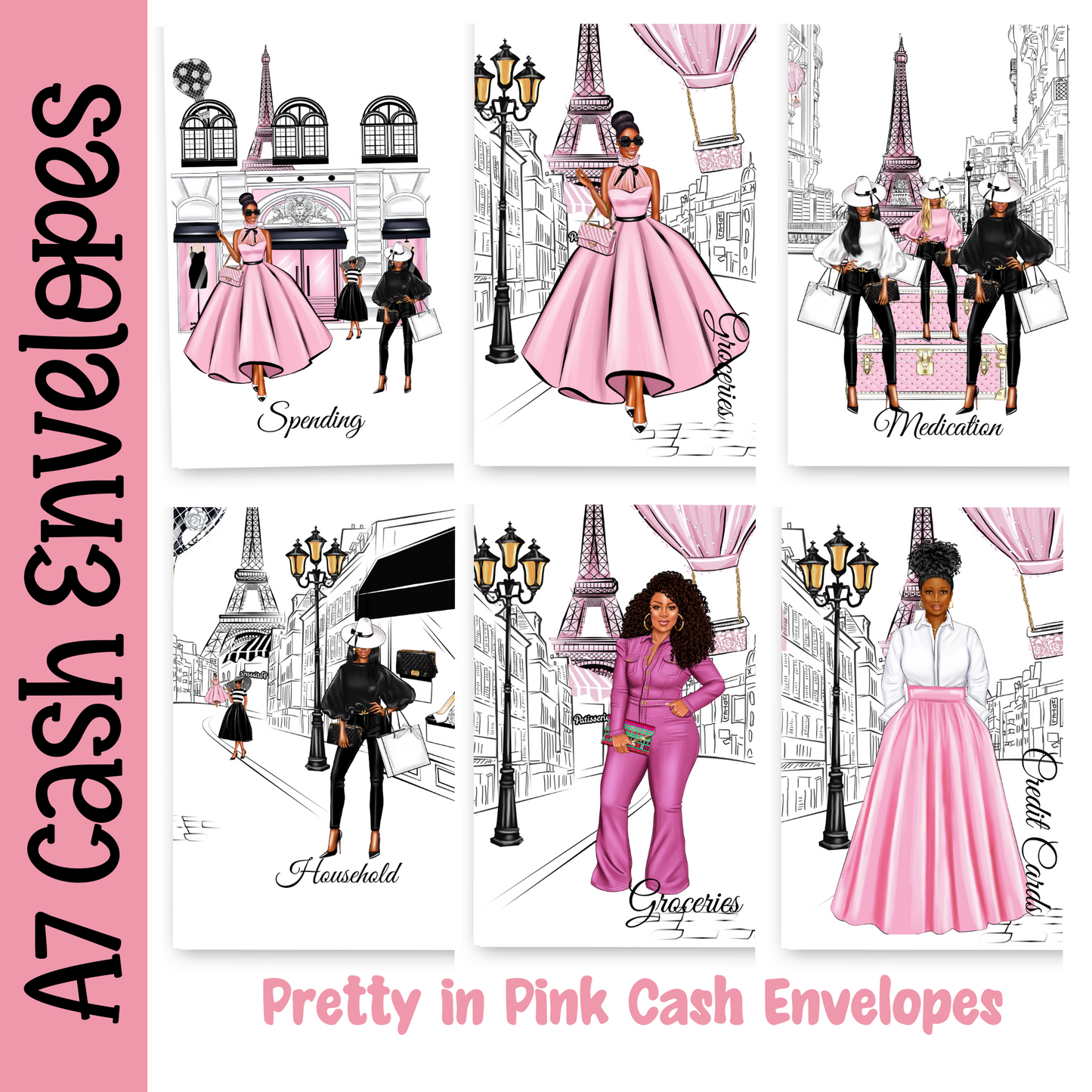 Pretty in Pink A7 Cash Envelopes