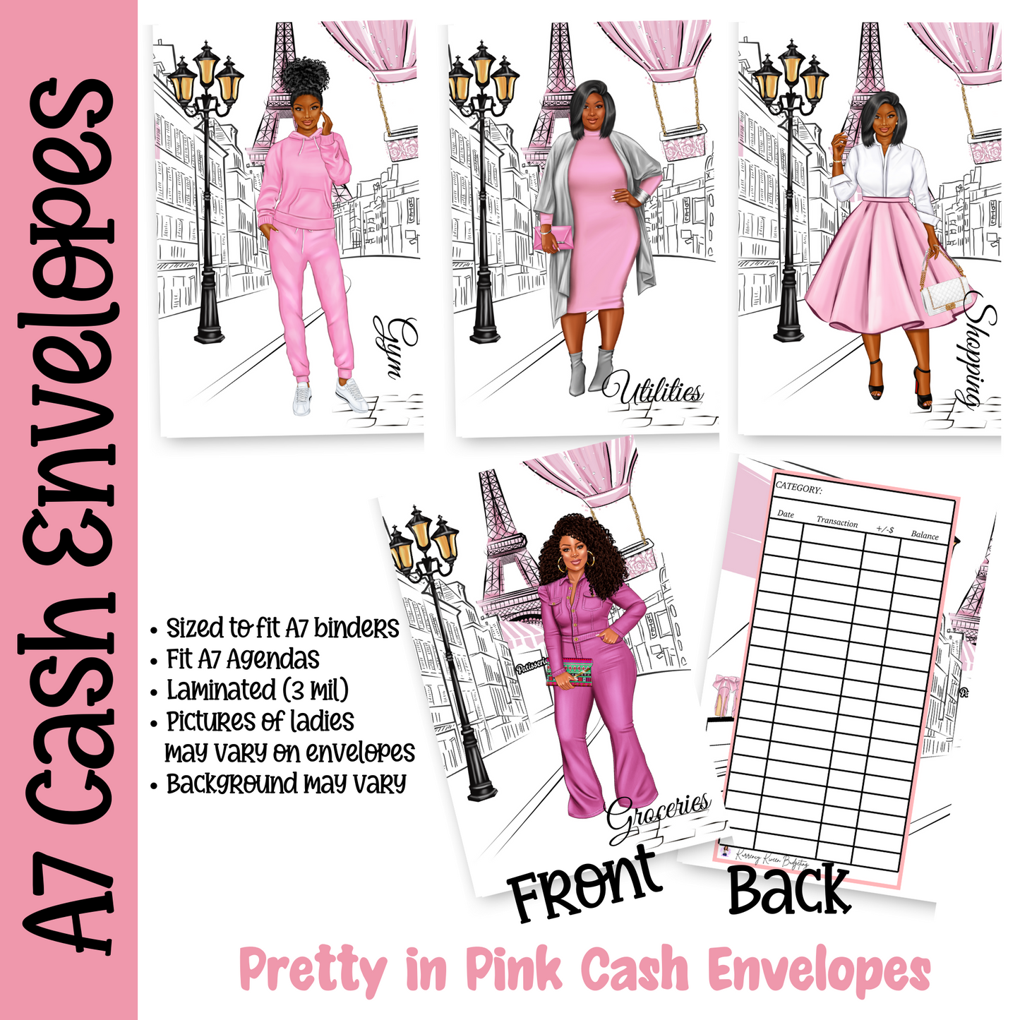 Pretty in Pink A7 Cash Envelopes